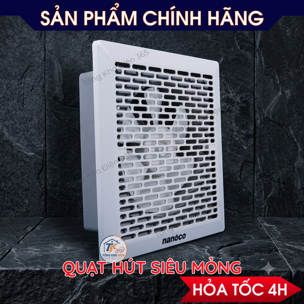Quạt hút siêu mỏng Nanoco NMV1523 NMV2023 NMV2523 Chính Hãng - Quạt thông gió gắn tường/âm trần