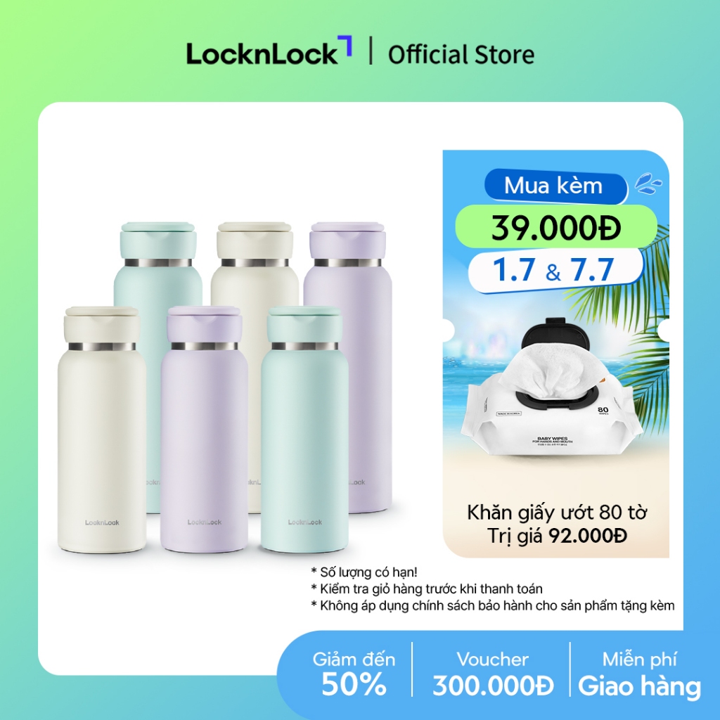 Bình giữ nhiệt Lock&Lock Sling Ring Tumbler 650ml / 800ml - LHC4321-22 và Sling Ring Nature Tumbler 650ml LHC4321