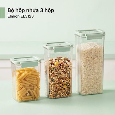 Bộ 3 hộp bảo quản thực phẩm Elmich EL3123