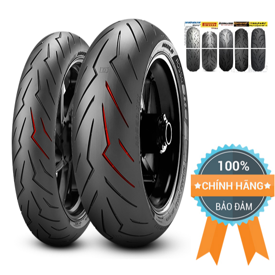 Lốp xe motor Pirelli Diablo Rosso 3 110/140/150 mâm 17 inch (Indonesia), không ruột (TL)