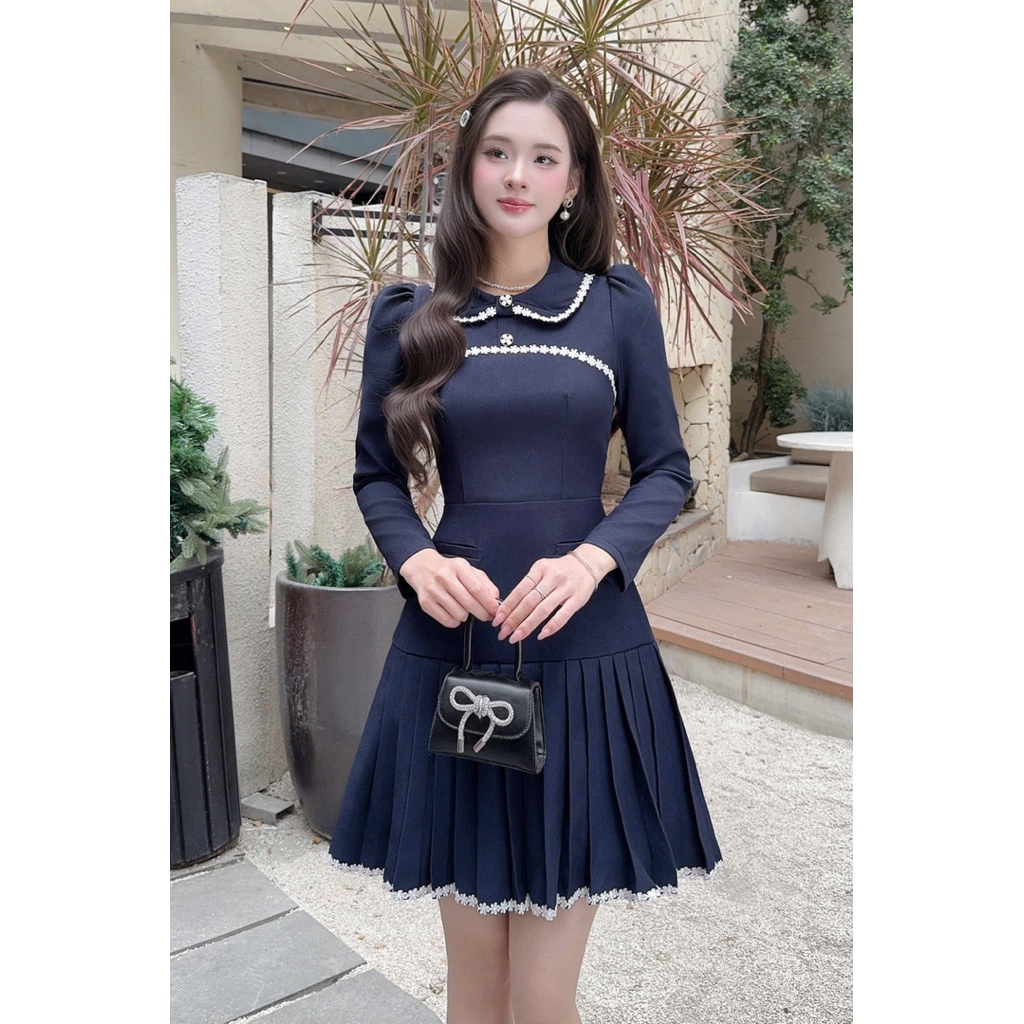 Set du lịch Set đi hẹn hò đi làm Hà Thanh Boutique chất chéo V836