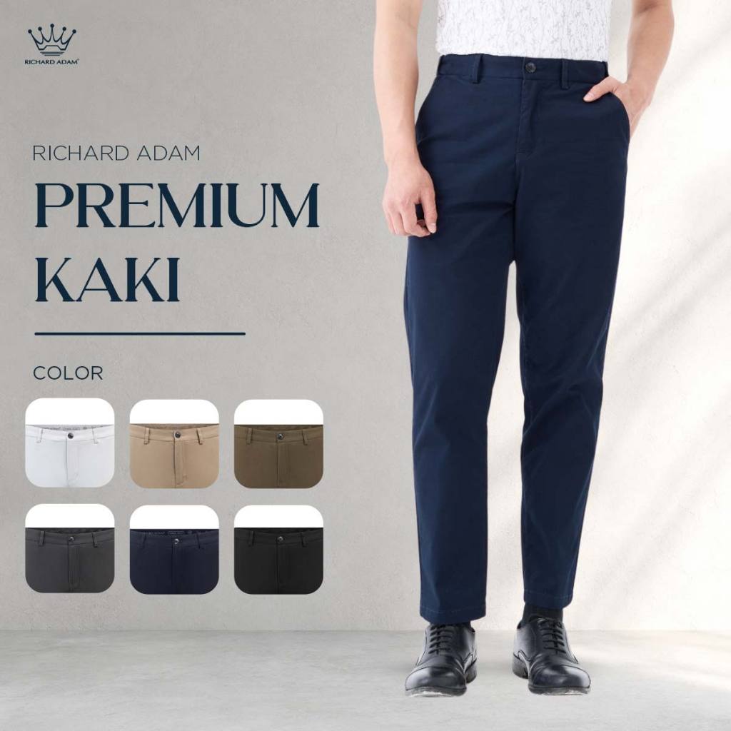 Quần kaki Nam Cạp Trượt Richard Adam Vải Kaki Cao Cấp, Co Giãn Thoải Mái, Form Regular QK221024