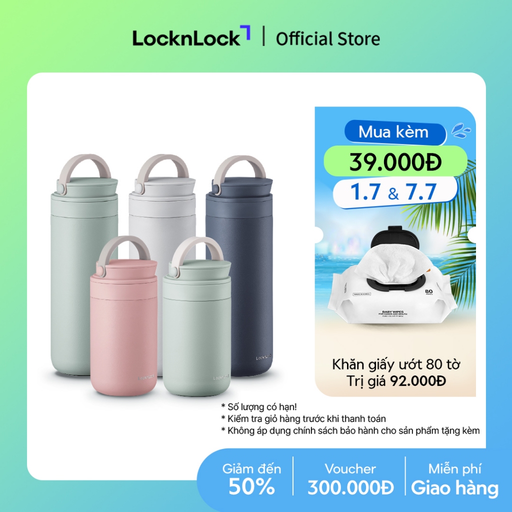 Bình giữ nhiệt Lock&Lock Metro Two Way 237ml hoặc 475ml thép không gỉ (SUS304)