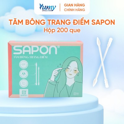 Tăm bông trang điểm SAPON 200 que thân giấy 2 đầu nhọn xoắn đa năng tiện dụng chỉnh makeup(TB03-112)
