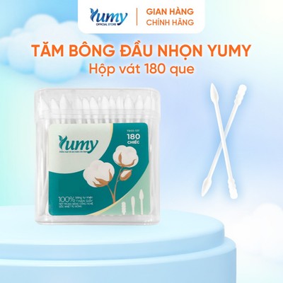 Tăm bông đầu nhọn hỗ trợ trang điểm YUMY 180 que thân giấy dẻo dai điều chỉnh makeup (TB03-137)