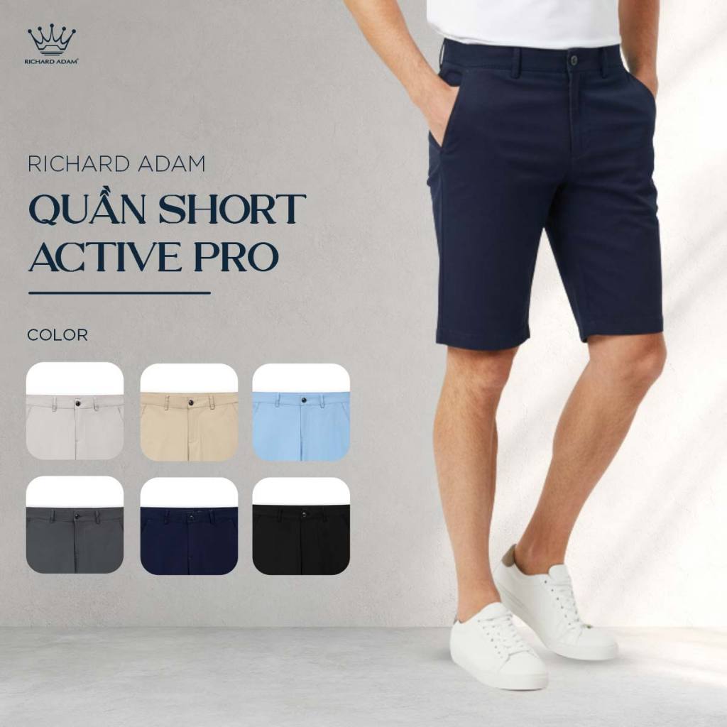 Quần Short Kaki Nam Richard Adam Vải Viscose Co Giãn, Mềm Mại, Thấm Hút, Dáng Thể Thao QS190325