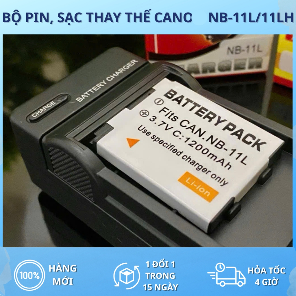 Bộ Pin, Sạc Thay Thế Canon NB-11L/11LH Cho IXUS 125HS, 132, 135 140, 145, 150, 155, 160, 165, 170, 1