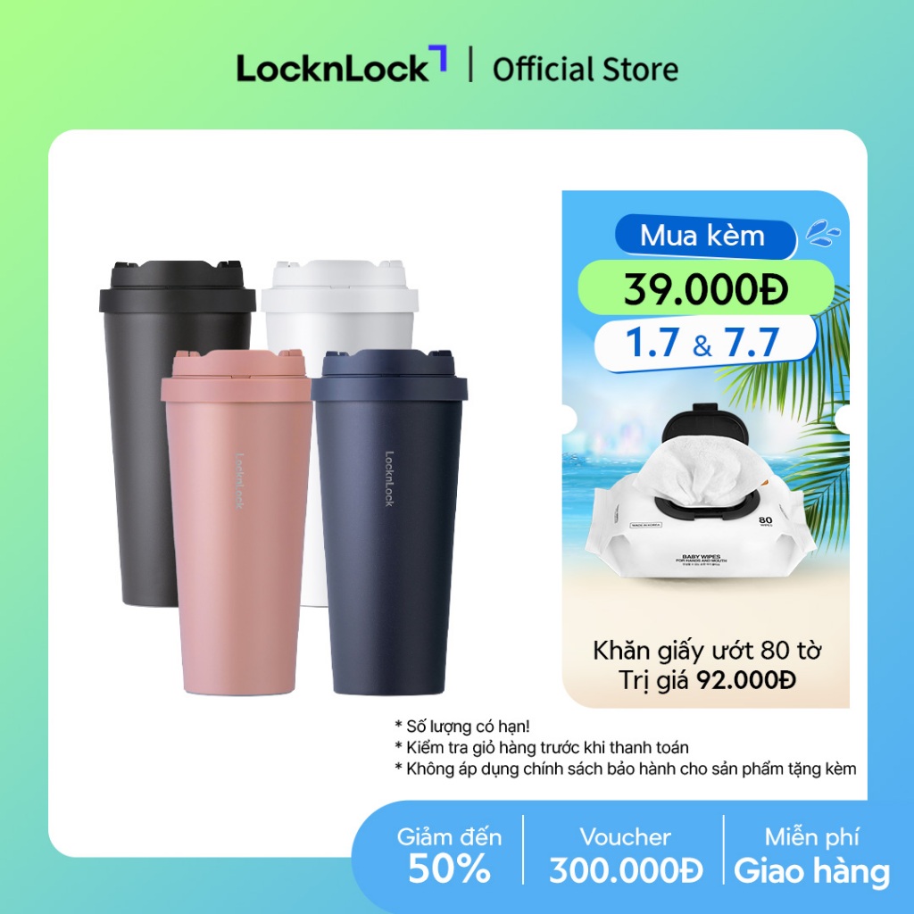 Bình giữ nhiệt Lock&Lock Energetic one-touch thép không gỉ 316L 550ml và 400ml - LHC3249 (4 màu)