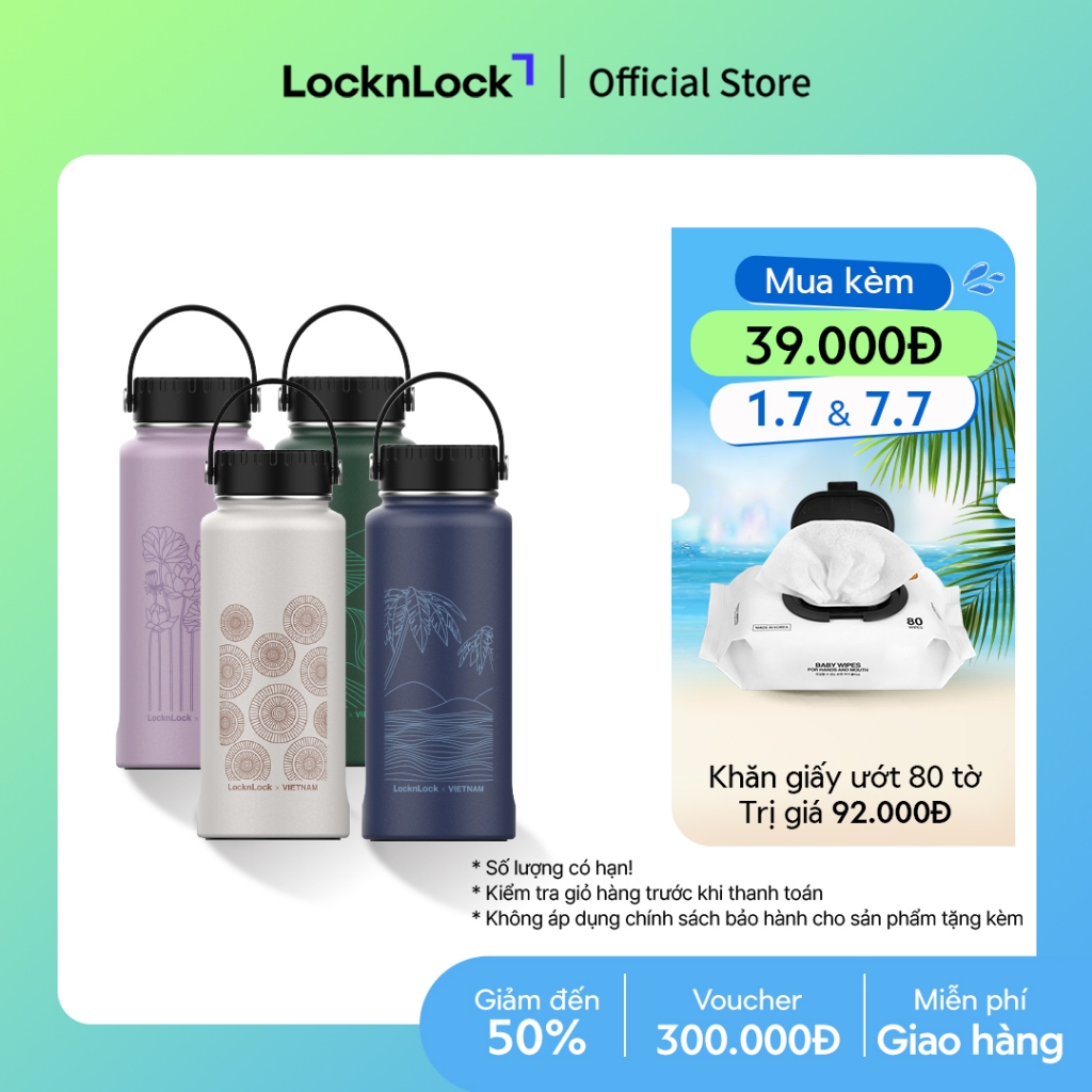Bình giữ nhiệt Lock&Lock bằng thép không rỉ Riga Tumbler Vietnam Edition 897ml (4 phiên bản) LHC4160