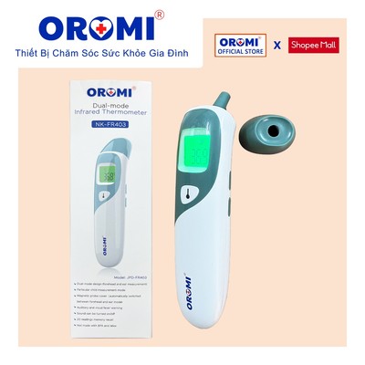 Nhiệt Kế Điện Tử Hồng Ngoại 2in1 OROMI NK-FR403 - Nhiệt kế Đo trán + Lỗ tai
