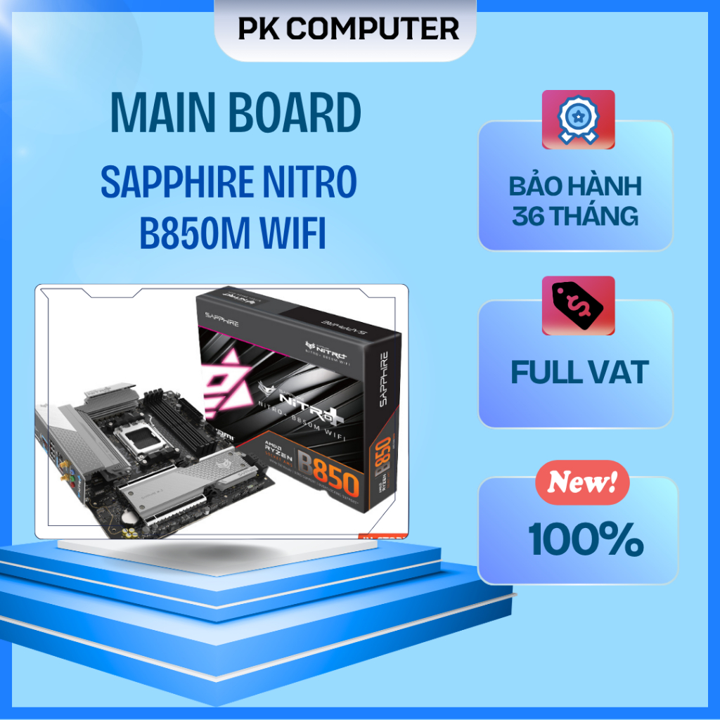 Mainboard SAPPHIRE NITRO+ B850M WIFI – Socket AM5 ( Full VAT )