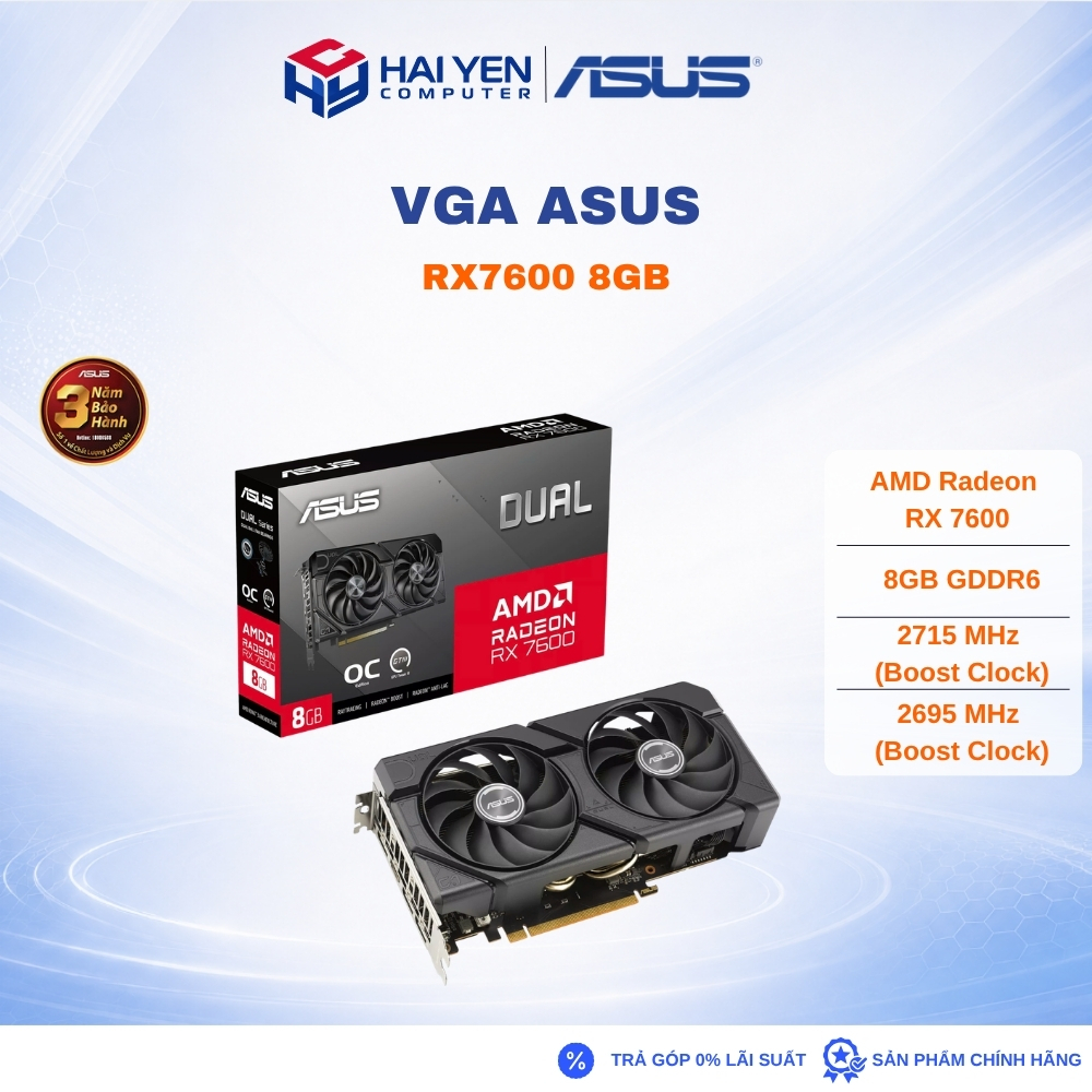 VGA Asus Dual RX7600 8GB EVO