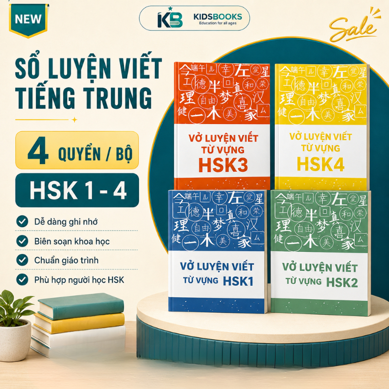 Vở luyện viết tiếng Trung cơ bản - HSK1,HSK2,HSK3,HSK4 (dành cho người mới bắt đầu)