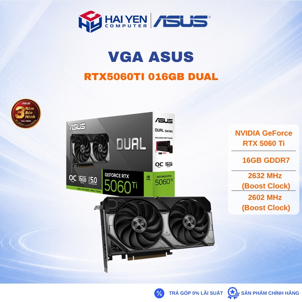 VGA ASUS RTX5060TI 016GB DUAL