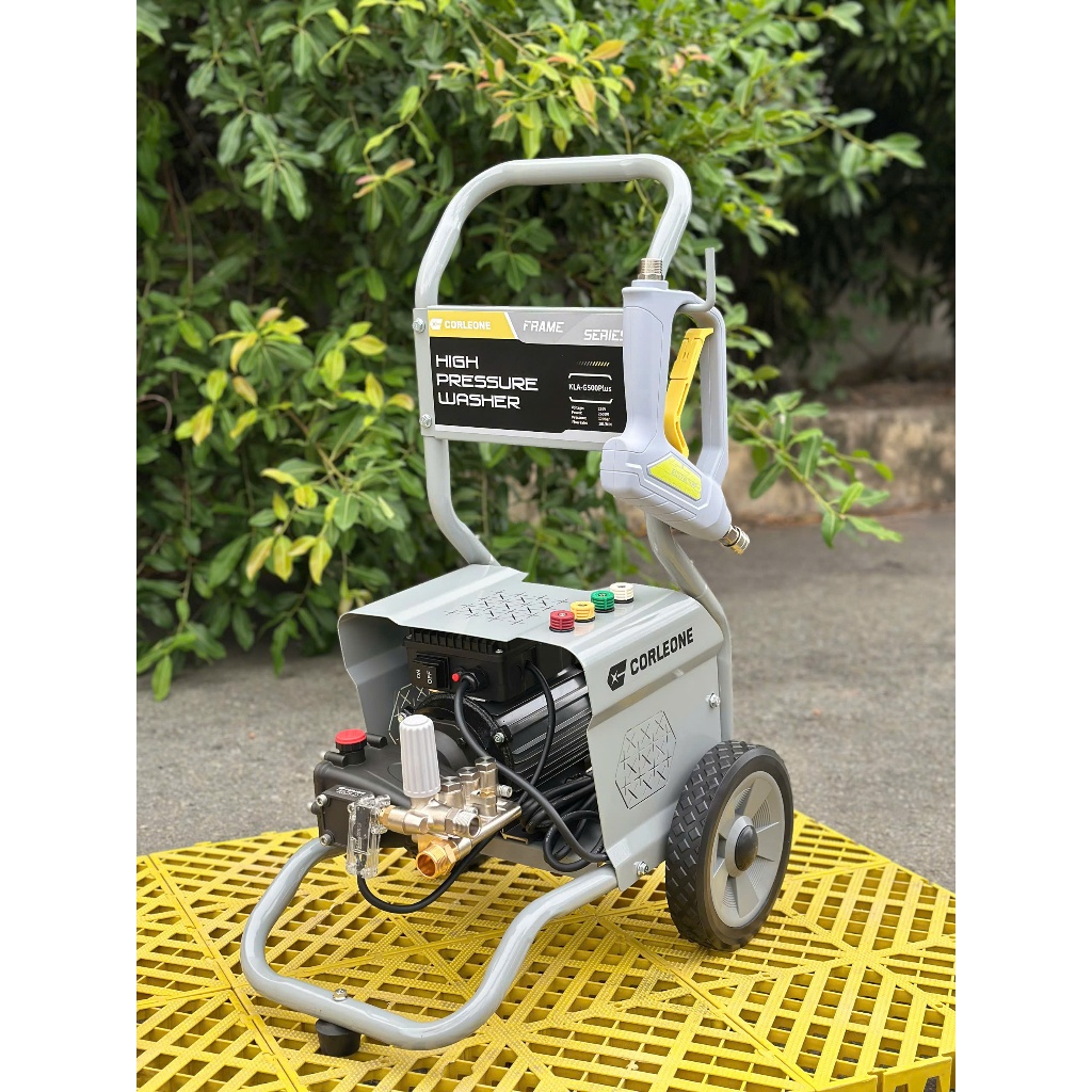 [Máy G500 xe đẩy+dây điện 5m+dây mềm 10M-đầu bơm Ti sứ-220V-120BAR] Tặng Cút lọc nước, Máy rửa xe 26