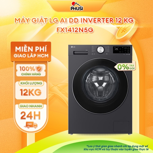 FX1412N5G [GIAO LẮP HCM] Máy giặt LG AI DD Inverter 12 kg FX1412N5G - CHÍNH HÃNG