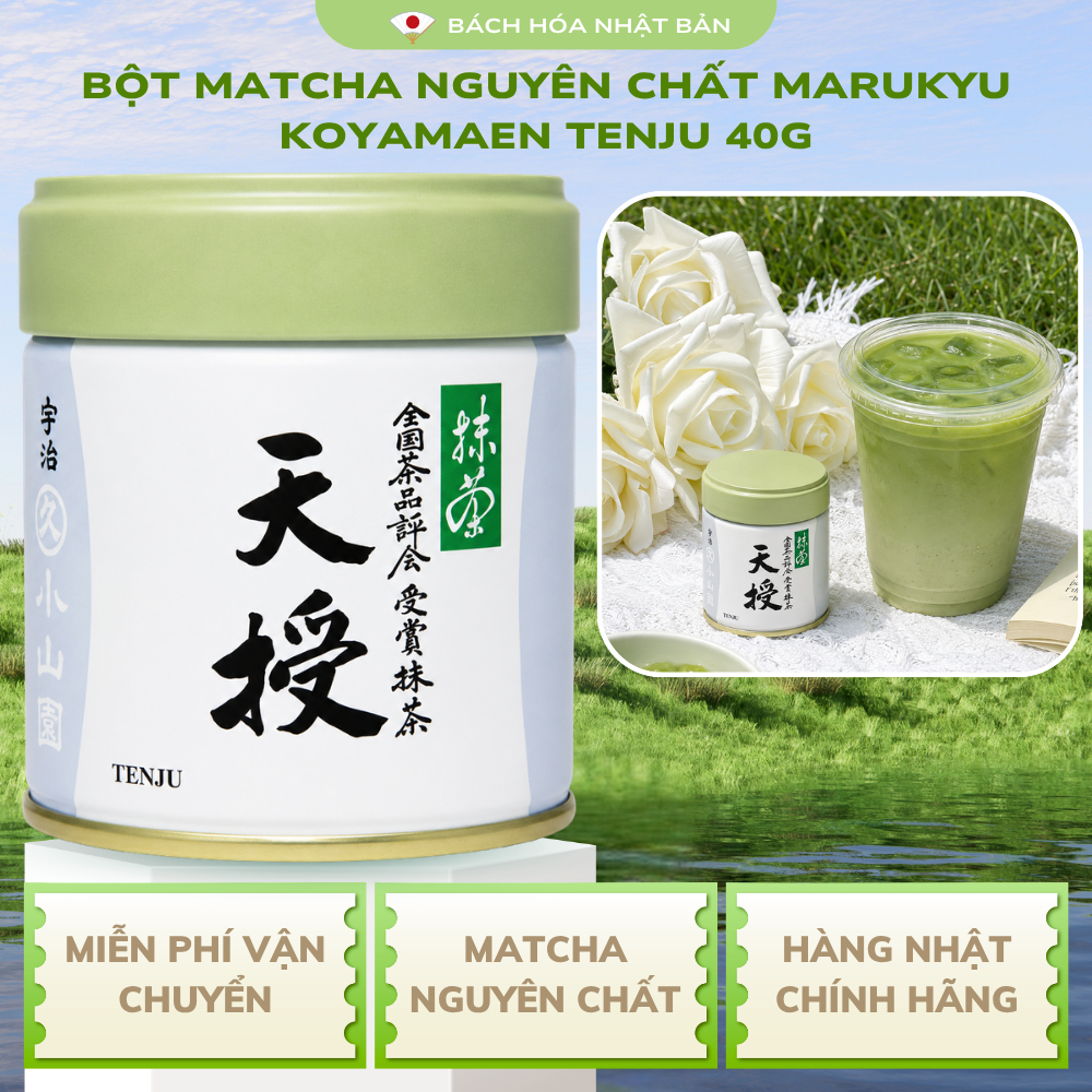 Bột Matcha Nguyên Chất Cao cấp Marukyu Koyamaen Đậm Trà Tenju,Choan,Unkaku,Isuzu,Wako Nhật Bản M51