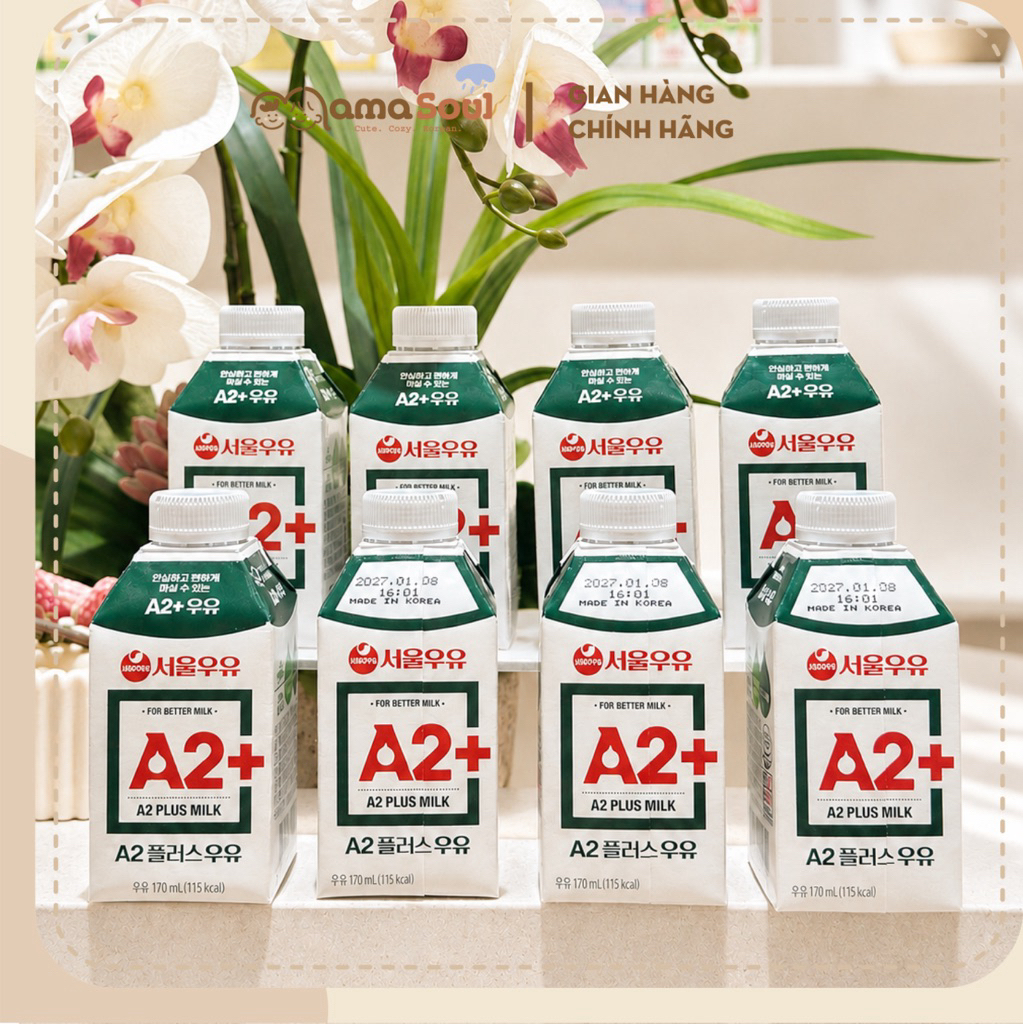Sữa Tươi Seoul Milk Đạm A2 dễ tiêu 170ml Hàn Quốc - Sữa Đạm A2 Vị Thanh Dễ Uống