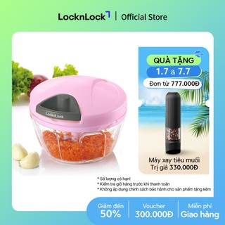 Dụng cụ băm rau củ quả lock&lock, size s, 400ml - màu pink - cks308pik