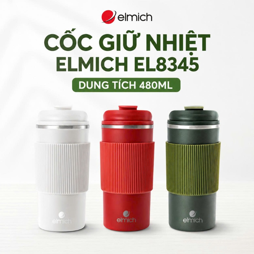 Cốc Giữ Nhiệt Elmich EL8345 480ml – Giữ Nóng Lạnh – Bảo Hành Chính Hãng 6 Tháng