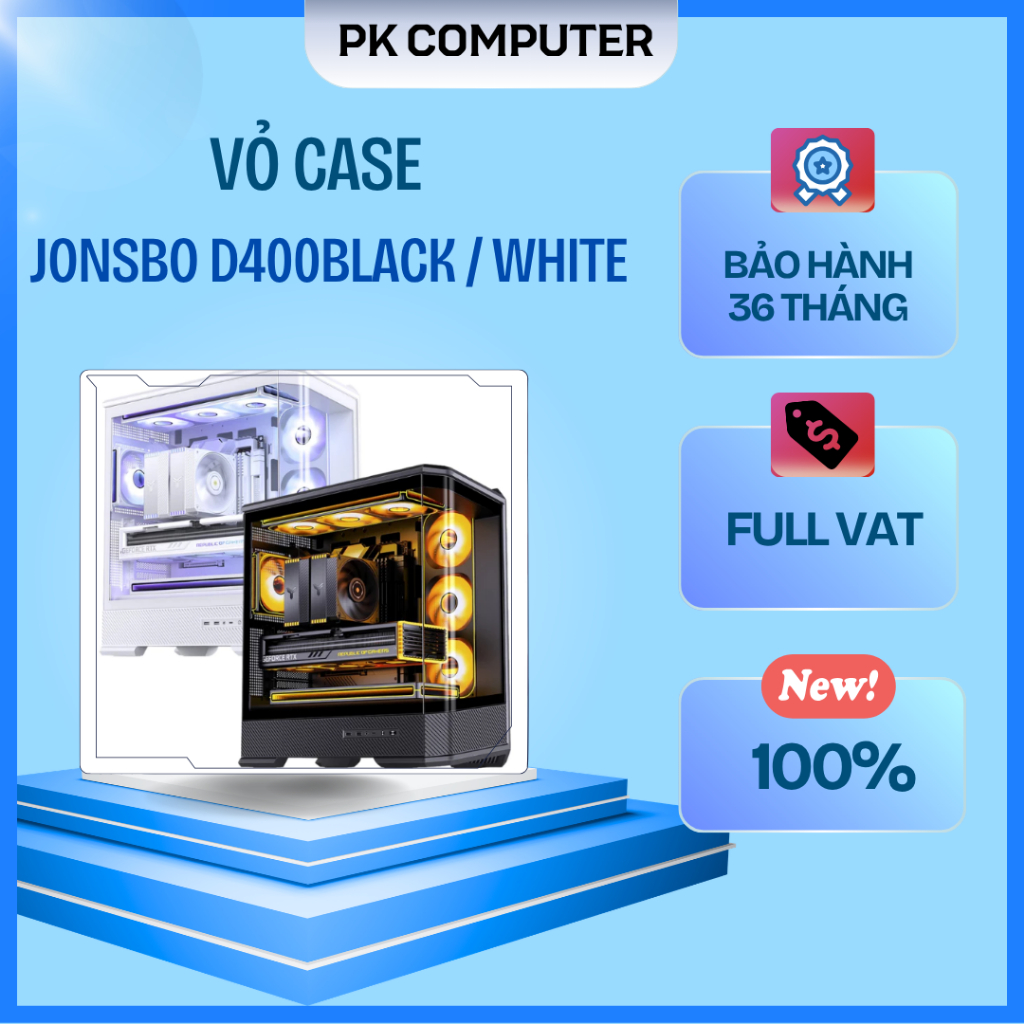Vỏ case Jonsbo D400 Đen, Trắng  ( Full VAT )