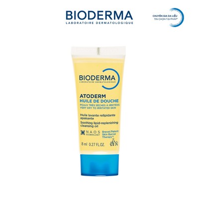 [HB Gift] Dầu tắm giúp làm sạch, làm dịu và dưỡng ẩm dành cho da khô, da nhạy cảm Bioderma Atoderm Huile De Douche 8ml