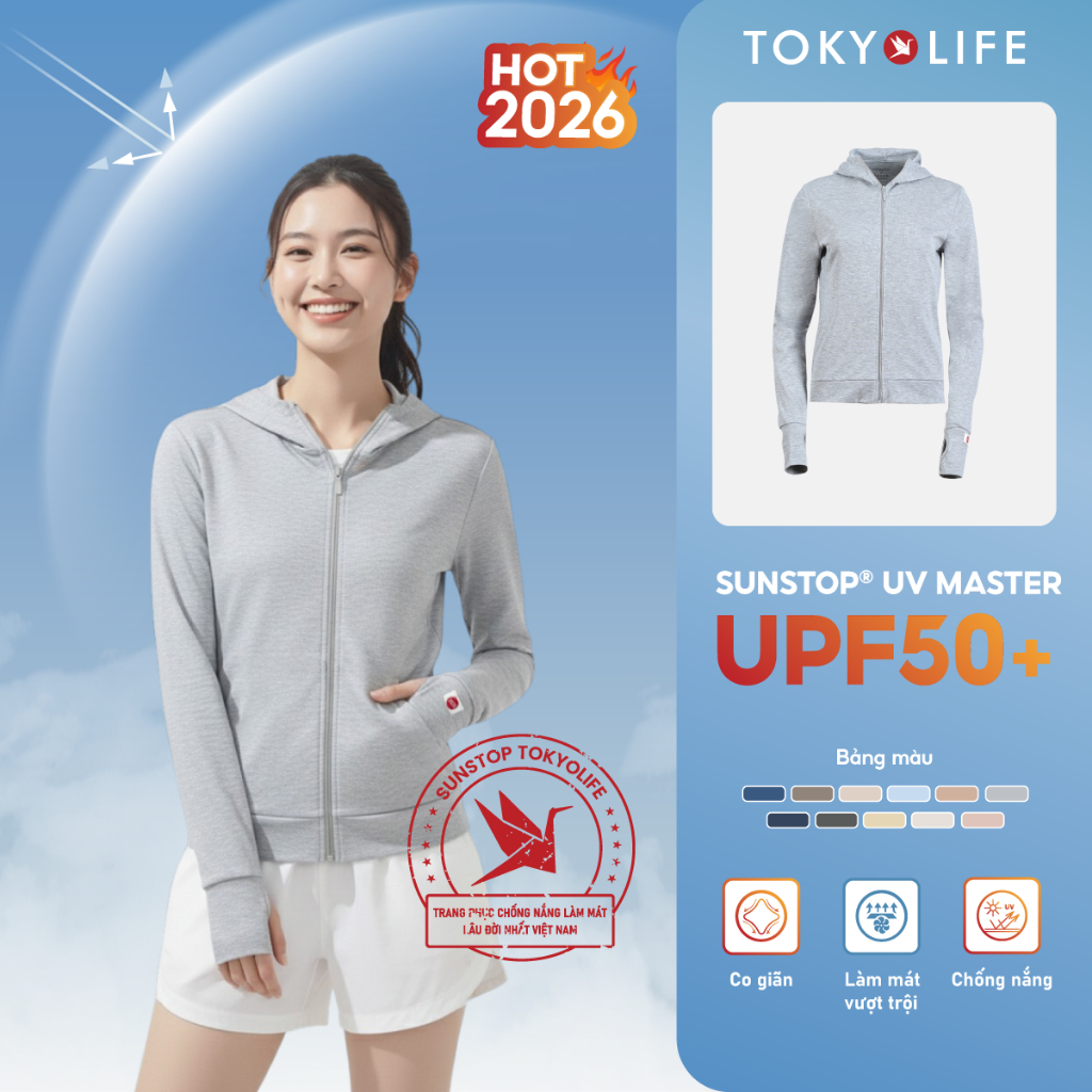 [NEW 2026] Áo khoác chống nắng TOKYOLIFE dáng ngắn nữ dòng UV SunStop Master mũ liền thoáng mát 4000