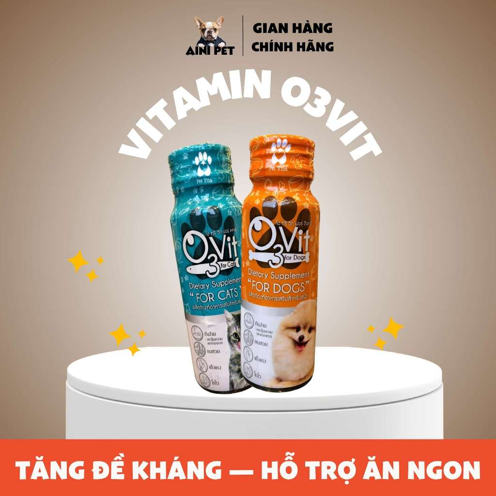 VITAMIN O3VIT 3 CHO CHÓ MÈO – TĂNG ĐỀ KHÁNG, HỖ TRỢ ĂN NGON & DƯỠNG LÔNG TOÀN DIỆN