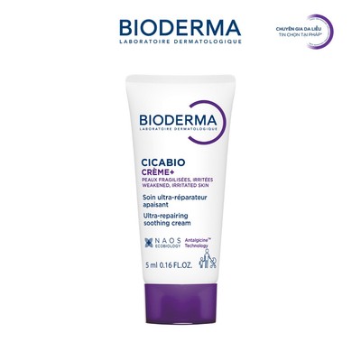 [QUÀ TẶNG KHÔNG BÁN] Kem dưỡng phục hồi da tổn thương Bioderma Cicabio Crème+ - 5ml