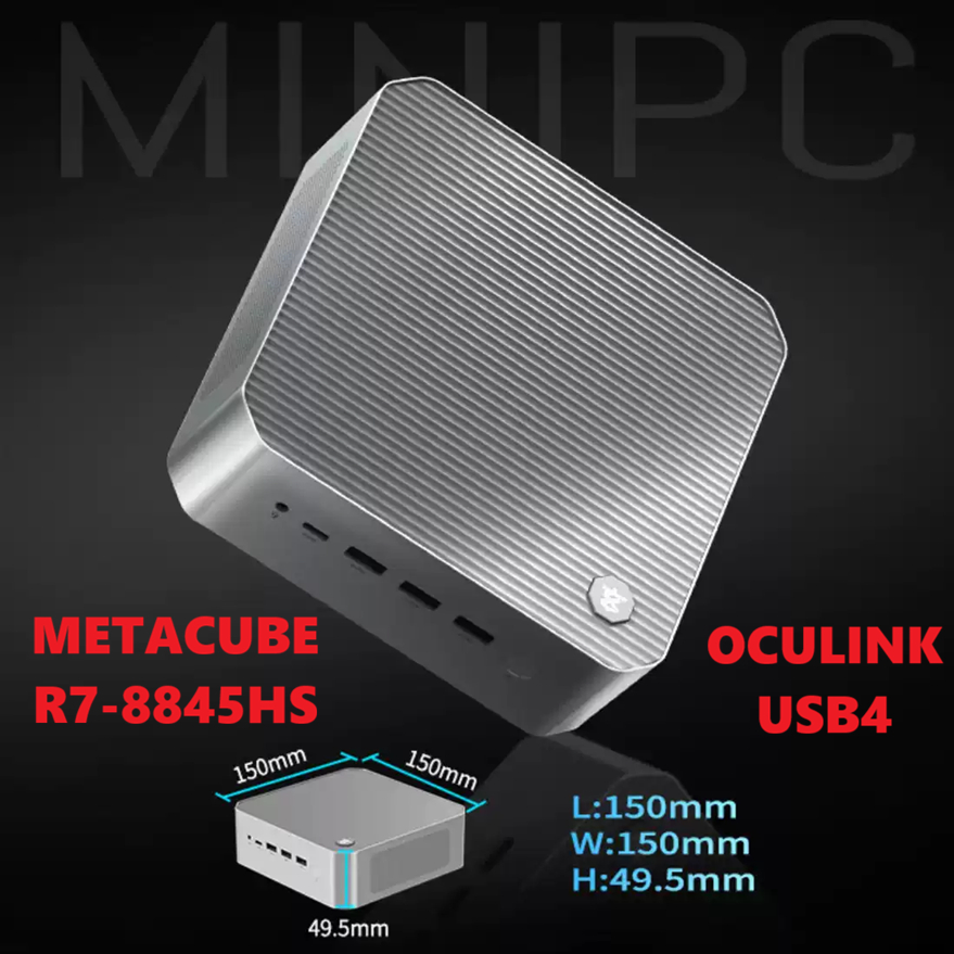 METAPHYUNI Meta Cube 02 8845HS [Mở khóa Vân Tay Một Chạm] Native OCuLink +Dual USB4 | PD 3.1 140W | 