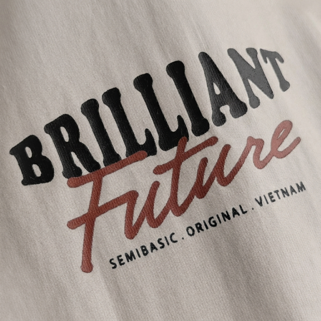 [NEW COLOR] Áo thun oversize unisex Semibasic Brilliant Future / Warm White - Greige | BigBuy360 - bigbuy360.vn