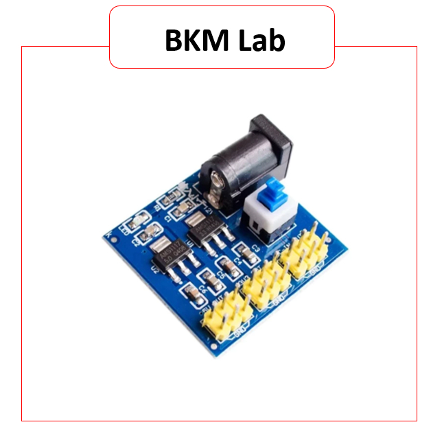 Mạch Nguồn DC 3 Đầu Ra 3.3V 5V 12V | Module Giảm Áp Ổn Áp AMS1117 Có Nút Nguồn, Dùng Arduino