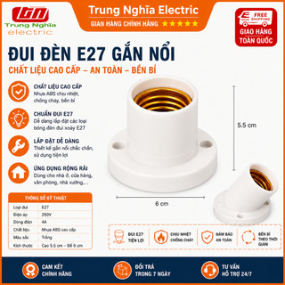 chuôi đui đèn loại tốt E27 gắn tường - 2 chế độ