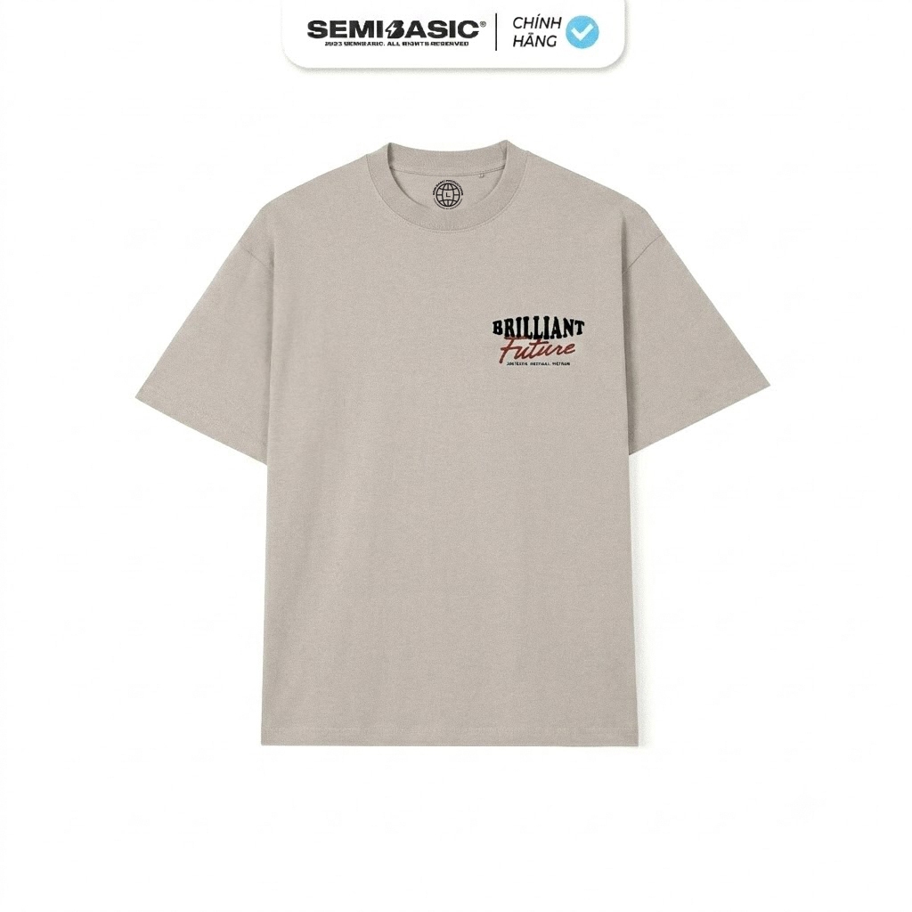 [NEW COLOR] Áo thun oversize unisex Semibasic Brilliant Future / Warm White - Greige | BigBuy360 - bigbuy360.vn