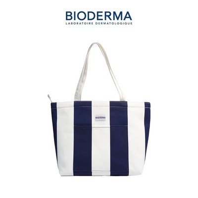 [Quà tặng không bán] Túi tote vải canvas cao cấp Bioderma kẻ sọc (Phiên bản 2026)