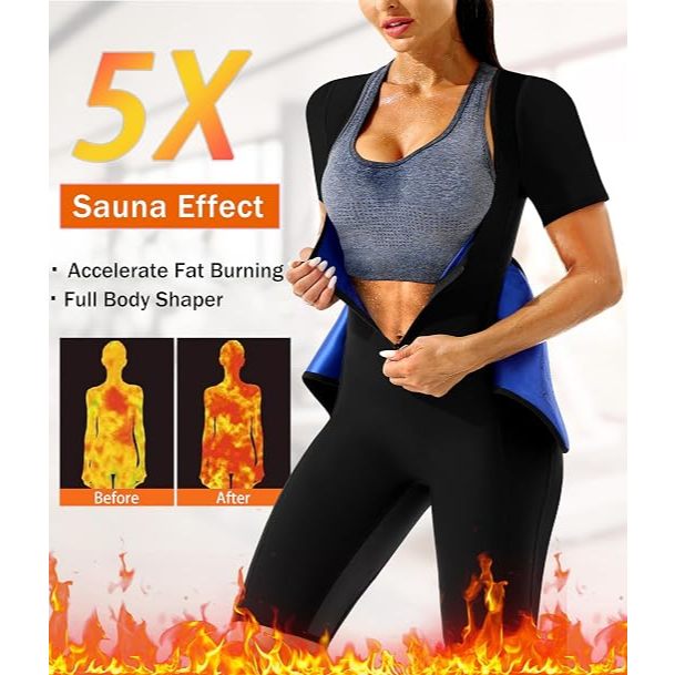 Đồ Định Hình Sinh Nhiệt Giảm Cân 4 Trong 1 - Đồ Tập Gym Sauna Suit Đốt Mỡ, Tạo Đường Eo, Nân