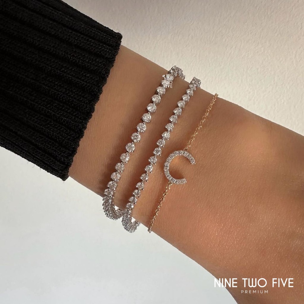 Lắc Tay Tennis Bạc Nữ Đính Đá Swarovski CZ Bạc Ý Argentium Cao Cấp Trang Sức Nữ Sang Trọng NINE TWO 