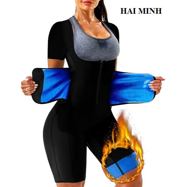Đồ Định Hình Sinh Nhiệt Giảm Cân 4 Trong 1 - Đồ Tập Gym Sauna Suit Đốt Mỡ, Tạo Đường Eo, Nân