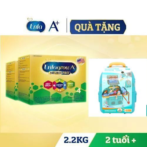[Tặng Bộ Đồ Chơi] Bộ 2 Hộp Sữa bột Enfagrow 4 Vị nhạt 2,2kg/1,7kg. Bao bì mới