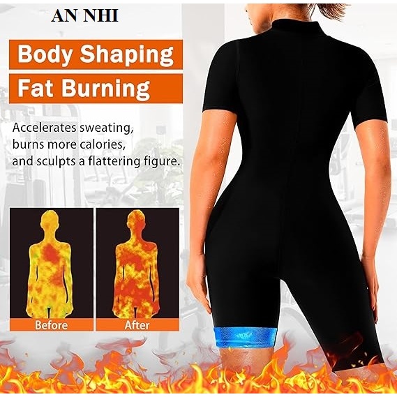 Đồ Định Hình Sinh Nhiệt Giảm Cân 4 Trong 1 - Đồ Tập Gym Sauna Suit Đốt Mỡ, Tạo Đường Eo, Nân