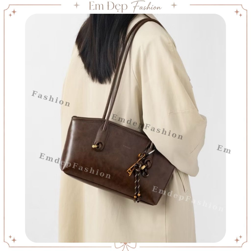 Túi Xách Nữ Đeo Vai Emdep Fashion Sang Chảnh Da Cao Cấp Kèm Móc Khóa Thời Trang - TC142