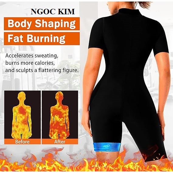 Đồ Định Hình Sinh Nhiệt Giảm Cân 4 Trong 1 - Đồ Tập Gym Sauna Suit Đốt Mỡ, Tạo Đường Eo, Nân