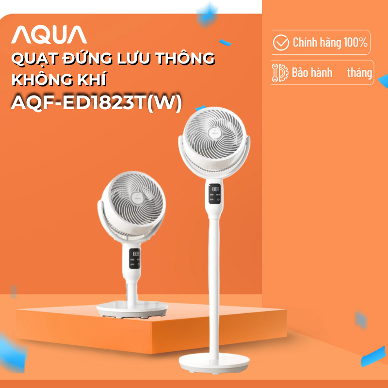 Quạt đứng AI lưu thông không khí AQUA ED1823T(W)- điều khiển giọng nói, hẹn giờ 12 tiếng - BH 1 năm