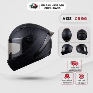 Mũ Bảo Hiểm A138 ĐEN VÂN CARBON & KÈM ĐUÔI GIÓ - Hàng Chính Hãng Bảo Hành 12 Tháng