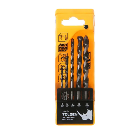 Bộ Mũi Khoan Tường Tolsen 75459 Chính Hãng Khoan Bê Tông Gạch Đá Đầu Hợp Kim Bền Chắc