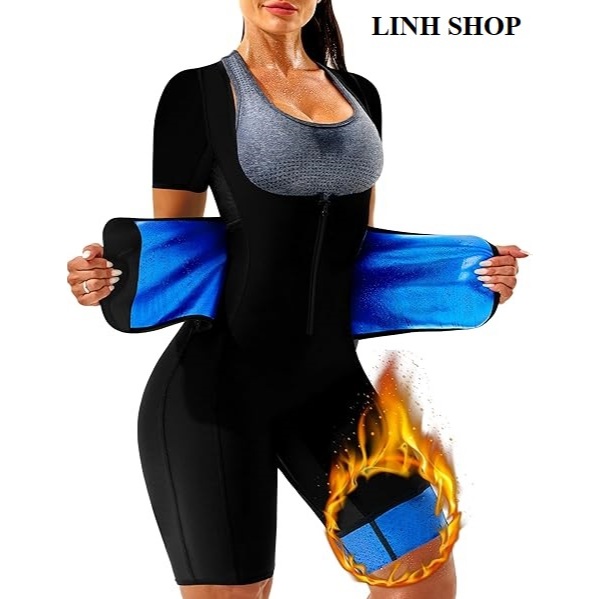Đồ Định Hình Sinh Nhiệt Giảm Cân 4 Trong 1 - Đồ Tập Gym Sauna Suit Đốt Mỡ, Tạo Đường Eo, Nân