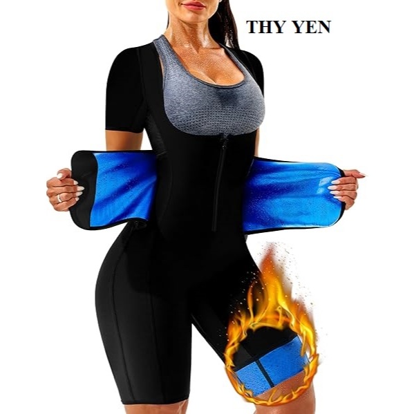 Đồ Định Hình Sinh Nhiệt Giảm Cân 4 Trong 1 - Đồ Tập Gym Sauna Suit Đốt Mỡ, Tạo Đường Eo, Nân