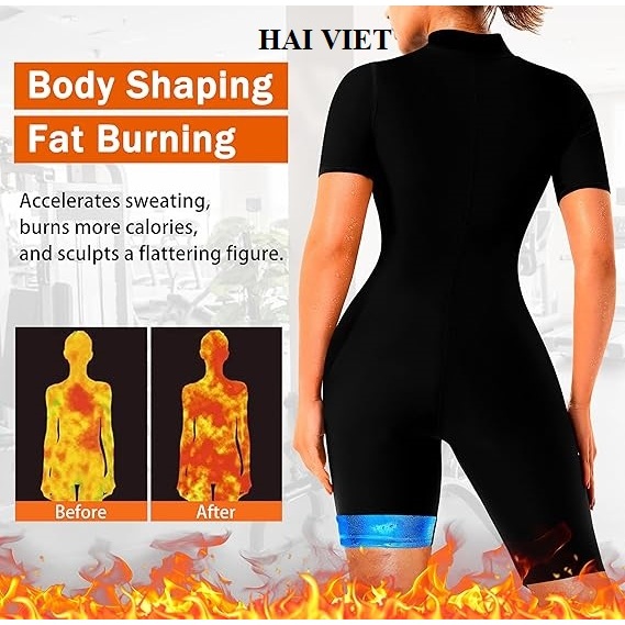 Đồ Định Hình Sinh Nhiệt Giảm Cân 4 Trong 1 - Đồ Tập Gym Sauna Suit Đốt Mỡ, Tạo Đường Eo, Nân