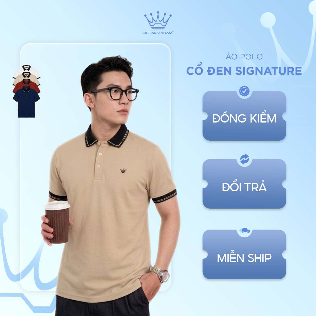 Áo Polo Nam Richard Adam Cotton Cao Cấp Form Regular Co Giãn 4 Chiều Mềm Mát Chuẩn Quý Ông PL170426