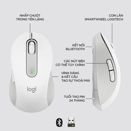 Chuột Logitech M650/M650L Chuột không dây Bluetooth văn phòng Chuột im lặng thời trang chuột máy tính | BigBuy360 - bigbuy360.vn